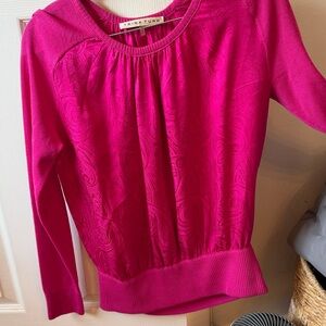 Trina Turk Hot Pink Silk and Wool Top M